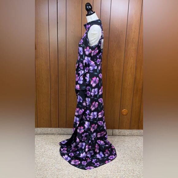Chiara Boni La Petite Robe Draped High-Neck Floral Gown size 16 - Picture 8 of 14
